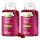 Viteey Collagen Gumies z Biotin Gumies za lase kože in nohte Vitamini - Biotin in kolagen dopolnila za ženske in moške - Vegan, Gluten-free – 120 Count