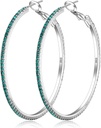 925 Sterling srebrni uhani veliki Rhinestone Hoop uhani veliki kubični cirkonia Hoop uhani tanki Rhinestones okrogli Hoop uhani za ženske 20/30/40/50/60/70mm Sparkly Hoops s kristali za ženske