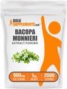 BulkSupplements.com Bacopa Extract Powder - Bacopa Monnieri dodatek, zeliščni dodatek - Vegan & Gluten Free, 500mg na serviranje, 1kg (2,2 lbs) (Pack of 1)
