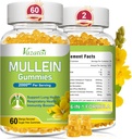 Mullein Gummies, Mullein Leaf Extract z Bromelain, Quercetin, Pine Bark podpora čiščenje pljuč za zdravo dihanje, 120ct