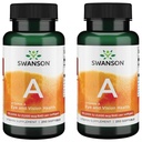 Swanson Vitamin A 10.000 i.e. (3.000 μg RAE) Naravno hranilo za kosti, zdravje kože, podpora vidu in delovanje imunskega sistema - visoka absorpcija Vitamin A 250 softgels (2 pakiranji)