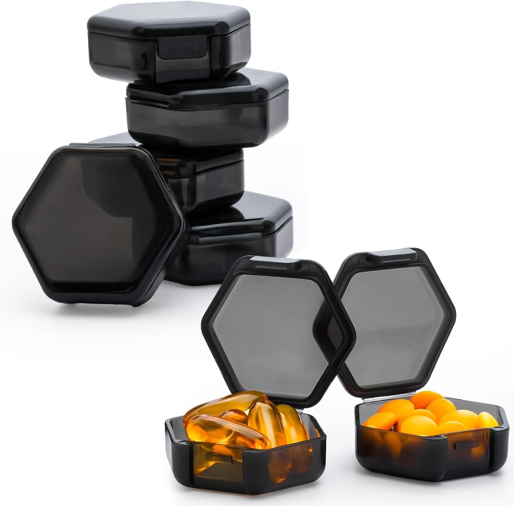 Majhne tablete Box, 7 Packs Travel Pill Case, Prenosni BPA Free Mini Organizator za žepno torbico, Dnevno Medicine Vitamin Container, Ribje olje in dodatno skladiščenje