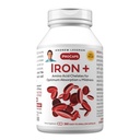 ANDREW LESSMAN Iron Plus 360 Kapsule - 18mg Železo, 100% celulirano železo za aminokisline (glicinat, aspartat), plus vitamin C za povečano absorpcijo, majhne, enostavne kapsule, brez dodatkov