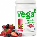 Vega proteini in zeleni proteini v prahu, Berry - 20g Rastlinski proteini Plus vegetarijanci, Vegani, ne GSO, Pea proteini za ženske in moške, 1,2 lb (Packageing May Vary)