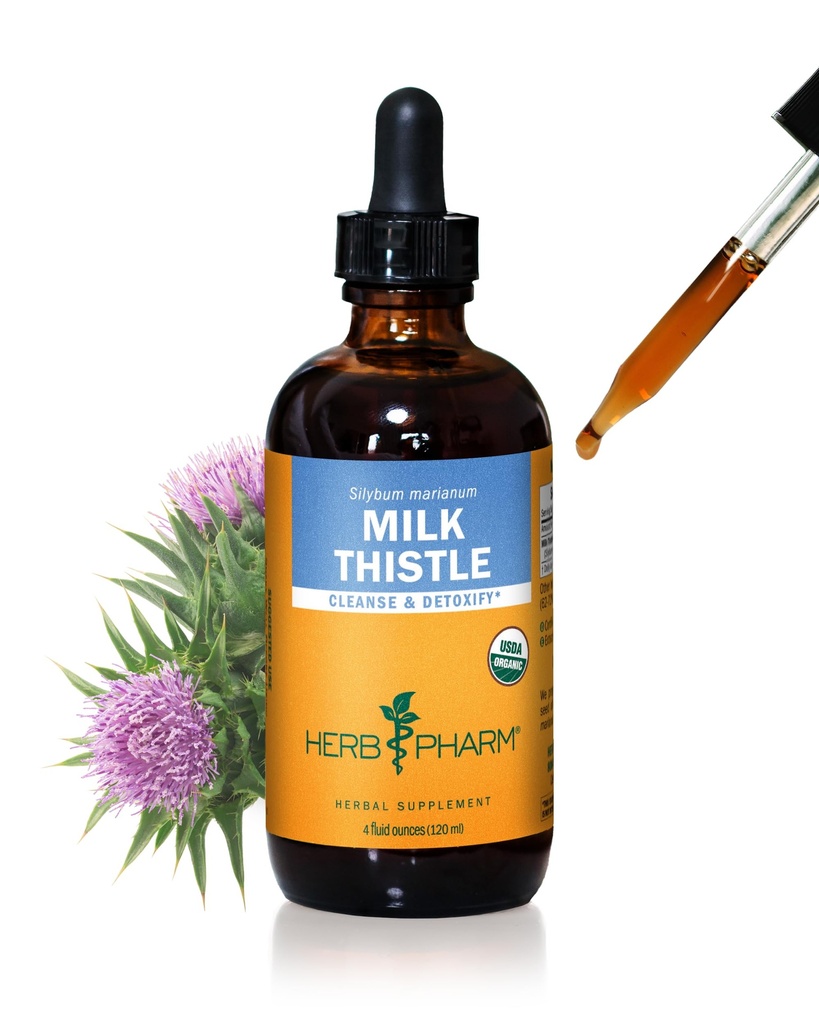 Herb Pharm Milk Thistle Seme ekstrakt za podporo funkcije jeter - 4 Ounce (DMILK04)