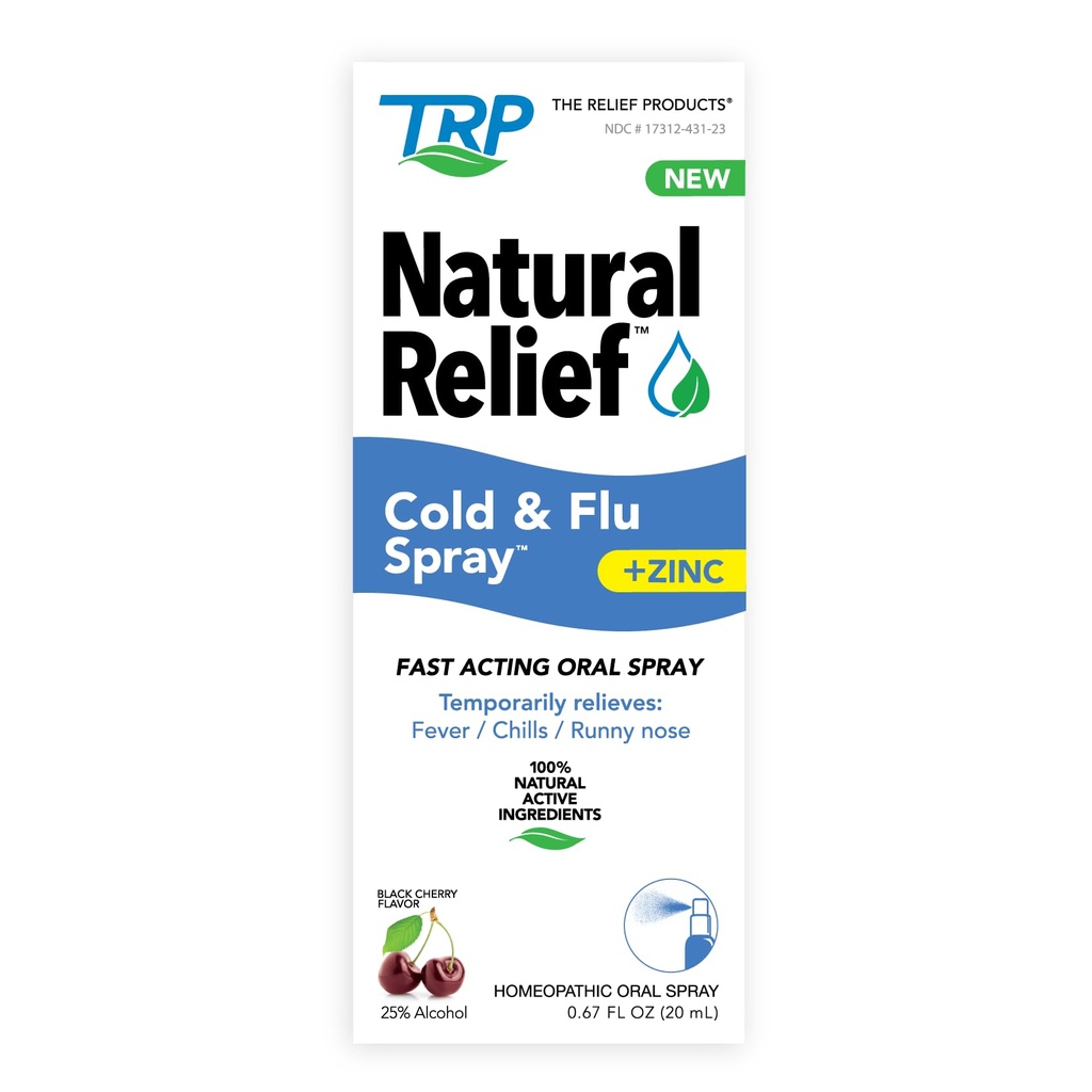 Natural Relief Fast Acting Cold and Flu Oral Spray with Zinc