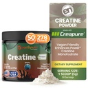 EarthNutri Kreatin monohidrat v prahu - Pure Creatin dodatek za mišično moč, moč in zmogljivost - Ne-GMO, brez sladkorja, brez dodatkov – za moške in ženske, aromatiziran 250g