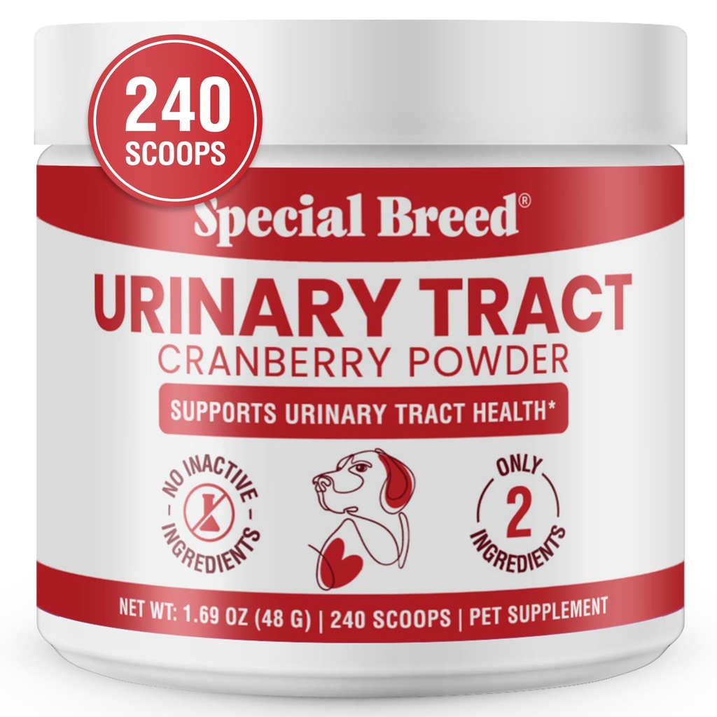 UTI & Urinary Tract Treatment for Dogs – Cranberry Powder for Bladder and Kidney Health – Helps Frequent Urination and Incontinence – Natural Dog UTI Support Supplement – Made in USA