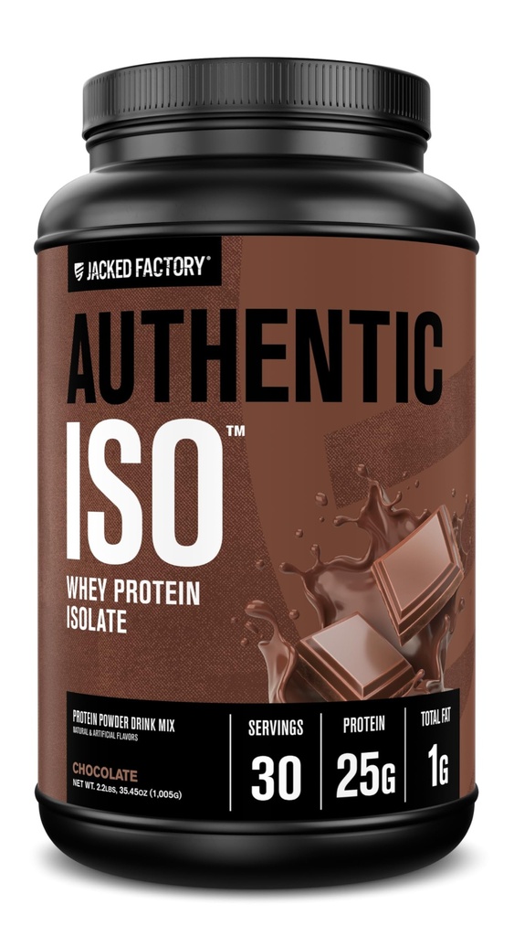 Jacked Factory Verodostojni ISO Grass Fed Whey Protein Isolate Powder - Low Carb, ne-GMO Muscle Building Protein w/No Fillers, Post Workout Recovery, Čokolada