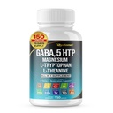 GABA 5-HTP L-Triptofan L-teanin Vitamin D3 Vitamin B6 Sveti Basil Valerian Kamilica Ginkgo Biloba Ginger -150 Kapsule- Izdelano v ZDA