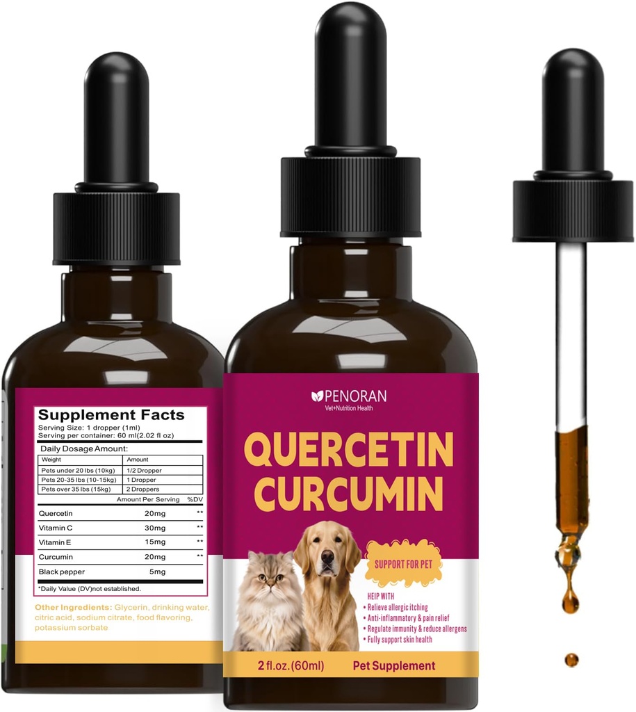 Quercetin Natural Antihistamine for Dogs&Cats, Relief Allergy&Inflammation
