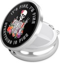 Nipichsha tablete Box, majhne tablete Primer za Purse & Pocket, Cute Travel Medicine Organizator, Prenosna Medicine Container Holding Vitamini, Zdravila, ribje olje & dodatek, Cvet Skull