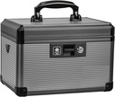 Medicina Lock Box s ključem, Alluminum Alloy Box for Medication,Prva škatla za pomoč z odstranljivim pladnjem za shranjevanje zdravil in tablet za dom, črna 12 * 7,68 * 7,87 Inch