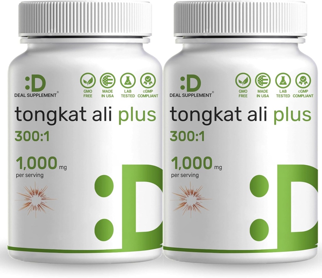 2 Pack Tongkat Ali Extract 300:1 s Horny Koze Weed 1.100mg, 480* Kapsule – Indonezijski Longjack Eurycoma Longifolia Root – Dodatna moč Zeliščni dodatek za energijo