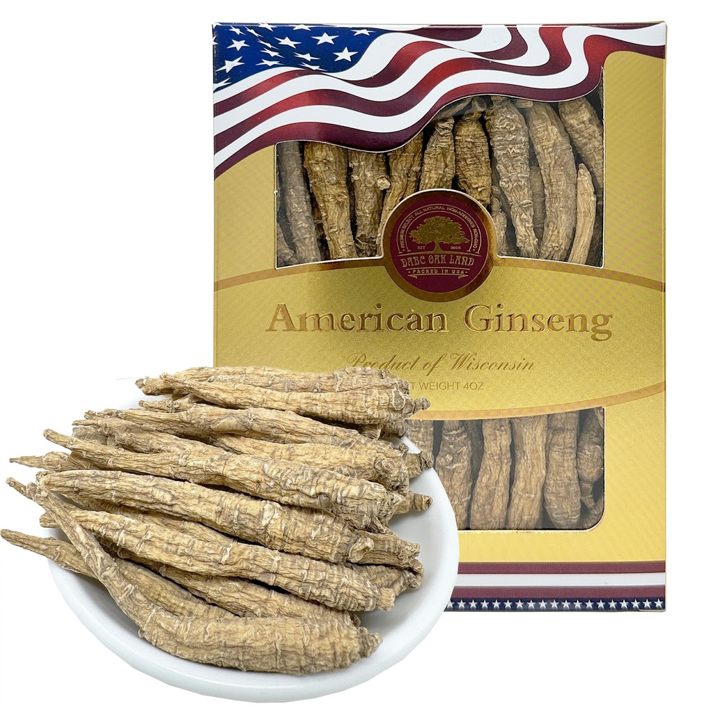 DOL Hand-Selected Cultivated American Wisconsin Farmed Ginseng Root | Long Medium 美國威斯康辛長枝西洋參 花旗參礼盒 4OZ=113g/Box
