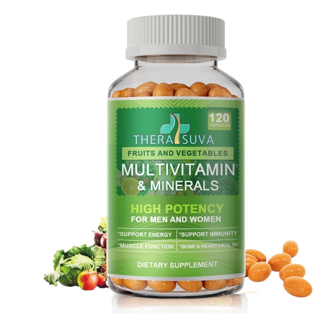 Vsi naravni multivitamini in minerali + B kompleks + kalcij + magnezij + cink, 100% Vegan Izvorna celotna hrana dodatek, popolna prehranska podpora za moške in ženske- 120 Kapsule, 60 dan dobave