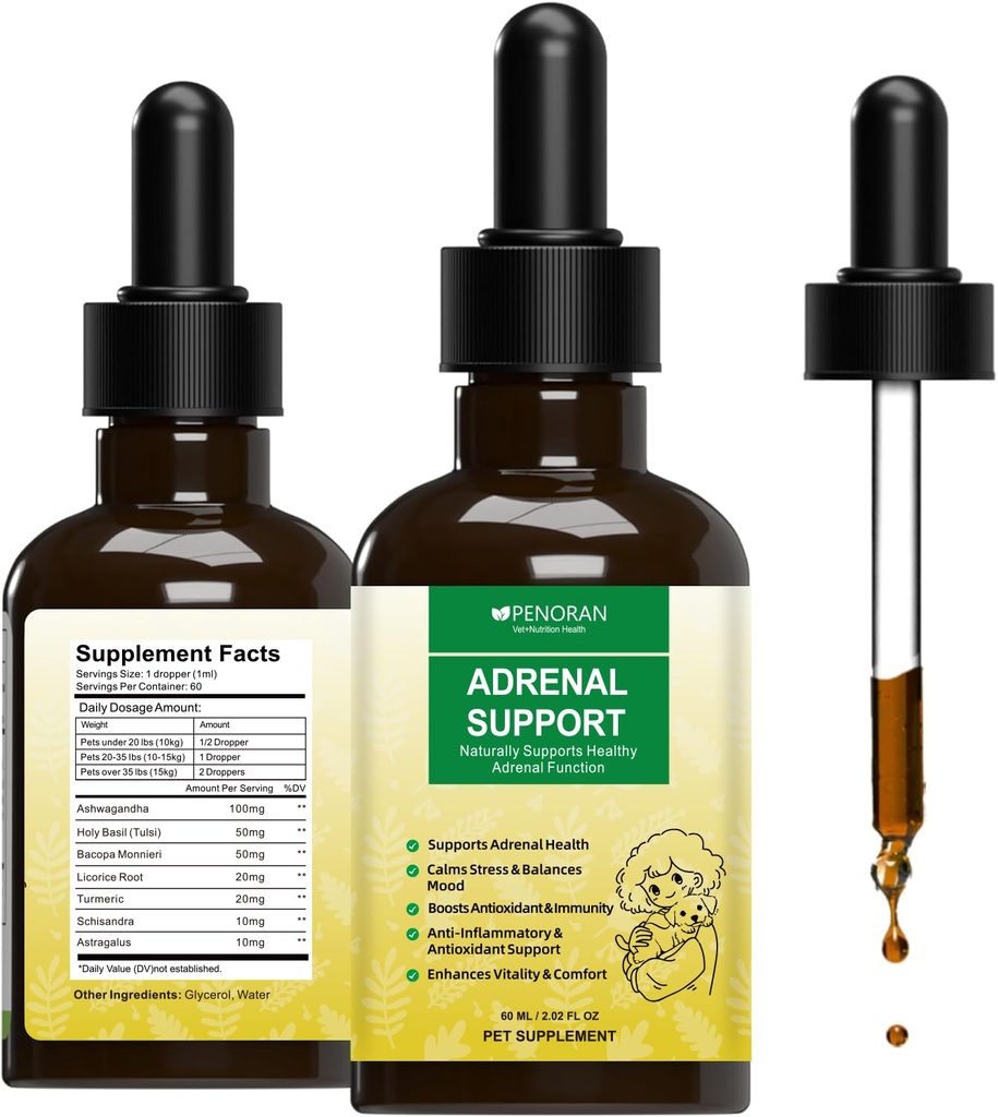Adrenal Balance Harmony Drops for Dogs, Relieve Cushing's Liquid
