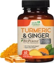 Turmeric Curcumin Supplement - 2000mg Organic Turmeric & 400mg Organic Ginger per Serving - 95% Curcuminoids & BioPerine Black Pepper for Best Absorption & Joint Support, Bottled in USA - 60 Capsules