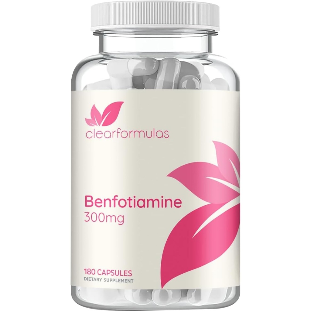 Visoka absorpcija Vitamin B1 Benfotiamin 300mg - Benfotiamin Dopolnilo za Glication Heart in živec podporo - Vegan ne-GMO & Gluten prosti maščobe Topen tiamin B1 dodatek (180 Servings)
