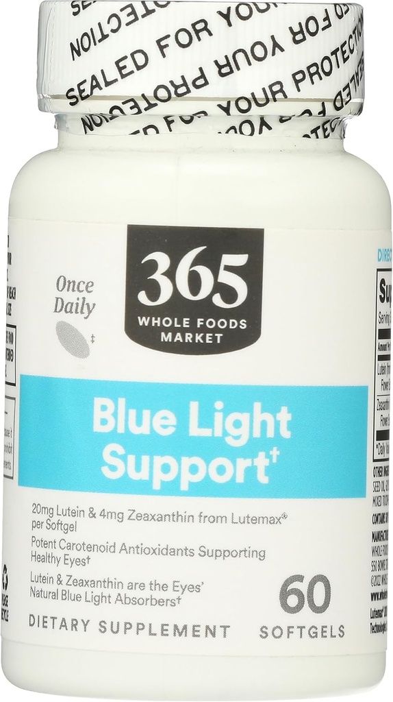 365 s Cela živila trg, Lutein 20mg z Zeaksantin 1mg, 60 Število