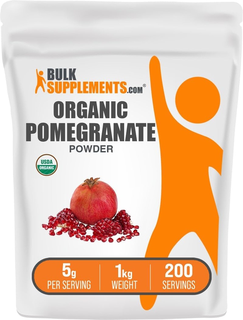 BulkSupplements.com Organski Granatni prah - Granatni dodatek za imuno podporo, zeliščni dodatek - Gluten Free, 5g na serviranje, 1kg (2,2 lbs) (Pack of 1)