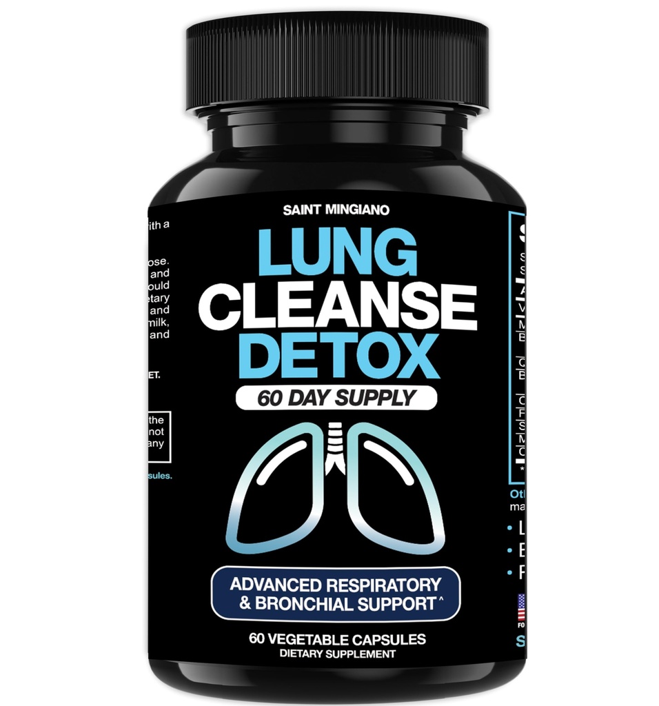 Lung Cleanse Detox, 60 Day Cleanse - Podpira pljučno zdravje v Bronhialnih in dihalnih sistemih - Stop & Stop Kajenje Aids - Zeliščni Detox za pljuča