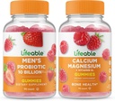 Življenjski moški probiotik 10 milijard + kalcij Magnezij, Gummies Bundle - odličen okus, vitaminski dodatek, Gluten brezplačno, GSO brezplačno, žvečljivi gumi