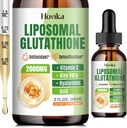 Liposomski glutation dopolnilo 2000mg, Tekoči glutation kapljice z vitaminom C, Master Antioksidanti za imunski sistem, Staranje obramba, Kožna glava, Jetra Detox - Vrhunska absorpcija, Vegan 2 Fl Oz