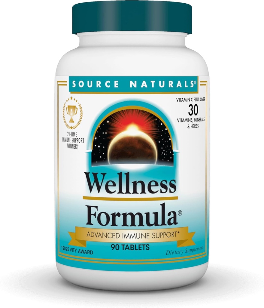 Vir Naturals Wellness Formula Bio-Poravnani vitamini in rastlinska obramba - Imunski sistem podpora dodatek & Immuniteta Booster* - 90 tablet