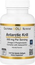 California Gold Nutrition Antarktika Krill Oil, Ultra-High Omega-3 z astaksantin, naravna jagoda in limonina aroma, ne GSO, Gluten brezplačno, 500 mg, 120 Riba želatina Softgels, 2 Pack