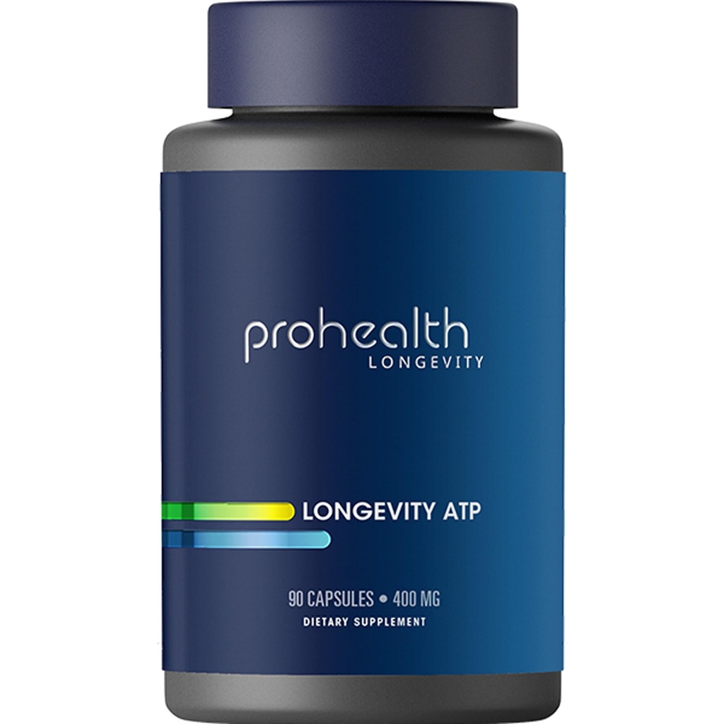 ProHealth Longevity ATP - 400 mg X 90 Servings, PeakATP Patented Pure ATP za vzdrževanje celične energije, mišična moč, in kognitivne funkcije, podpira zdravje srca in presnovno učinkovitost
