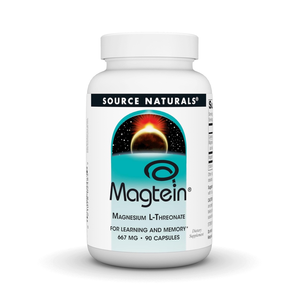 Vir Naturals Magtein Magnezijev L-treonat 667mg podpira fokus, razpoloženje, zdrav spomin, kognitivne funkcije, spanje* - 90 kapsul