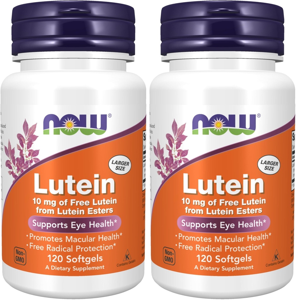 NOW Foods Lutein 10 mg softgels, 120 (Pack z 2)