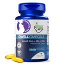 Veganski prednatalni vitamini z DHA (60 Count) Omega-3 - Qwell boljše od ribjega olja, funkcija možganov - 820 Mg Algae DHA & EPA, Veganski prednatalni vitamini z vitaminom E, Carragenan-free