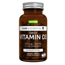 Igennus Daily Vitamin D3 2000iu, 50 μg, čista nalepka, 365 majhnih tablet, 1-letna zaloga, vegetarijanski holekalciferol Vitamin D dodatek