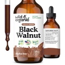 Divji & organski črni orešček Tinktura - Detox Cleanse w/Black Walnut Hull Extract - Zeliščni dodatek za Gut Cleanse Detox in prebavni dobro počutje - Vegan, sladkor in alkohol brez - 4 fl oz