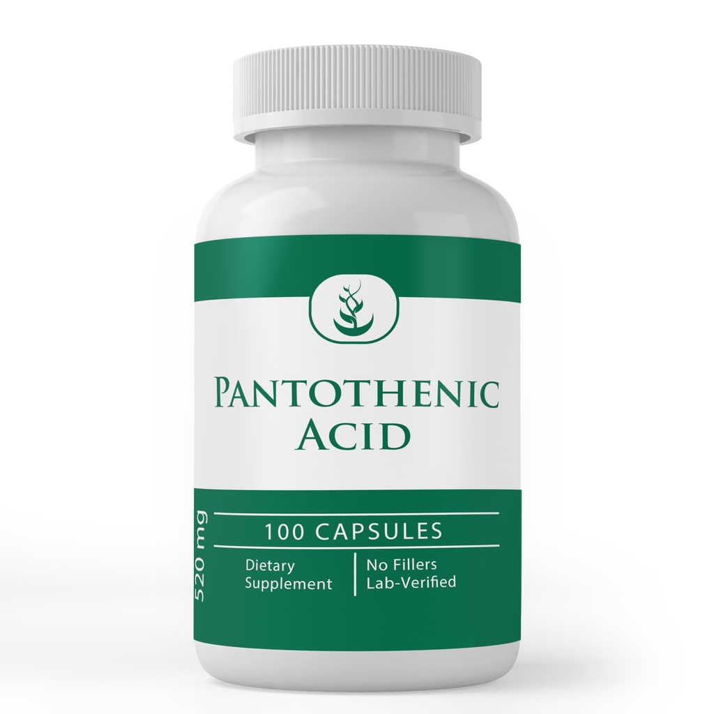 PURE POREKLA SESTAVINE Pantotenska kislina (100 kapsul) Čista, vitamin B5, kalcij dodatek