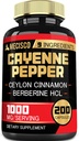 Kapsule Cayenne Pepper z korenino kurkumina, Berberine HCl, Ceylon Cinamon Bark & More - 200 Kapsule - podpora zdravje prebavnih, imunski sistem in ravnotežje telesa