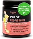 LEGION Pulse Pre vadba - Vse naravne dušikov oksid Preworkout pijača za povečanje energije, Kreatin brezplačno, naravno sladkana, Beta Alanin, Citrulin, Alfa GPC (Pina Colada)