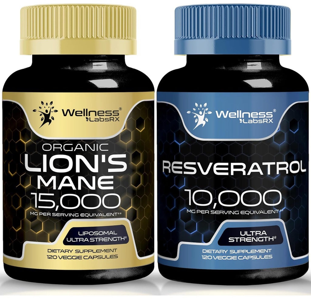 Wellness LabSRX Resveratrol Kapsule 10000 - Levja griva dodatne kapsule
