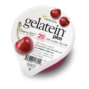 Gelatein Plus Cherry: 20 gramov beljakovin. Idealno za bistro tekočo prehrano, težave s požiranjem, dializo in onkologijo. Odličen prigrizek. (12 pakiranj)