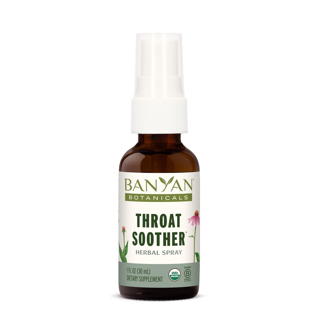 Banyan Botanicals Throat Soother Herbal Spray – Organski Herbal Throat Spray -z Echinacea koren za Trlep Comfort in imunske podpore* – 1 fl oz. – Ne-GMO Trajno vir vegetarijanec