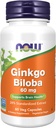 NOW Foods Supplements, Ginkgo Biloba 60 mg, 24% standardizirani ekstrakt, ne-GMO projekt preverjen, 60 Veg kapsule