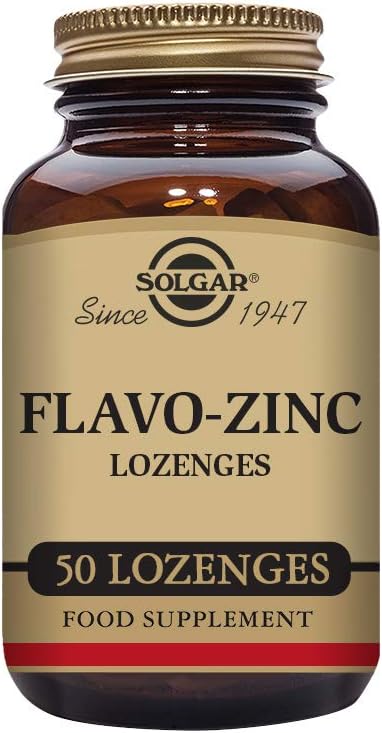 Solgar Flavo-Zinc Lozenge, 50 grofov - odlično okusna limonina aroma - antioksidant, imunski sistem zdravje - zelo absorbtivno, Razrešuje hitro - Vegan, Gluten brezplačno, Mlečni prosti, Košir - 50 Služabnikov