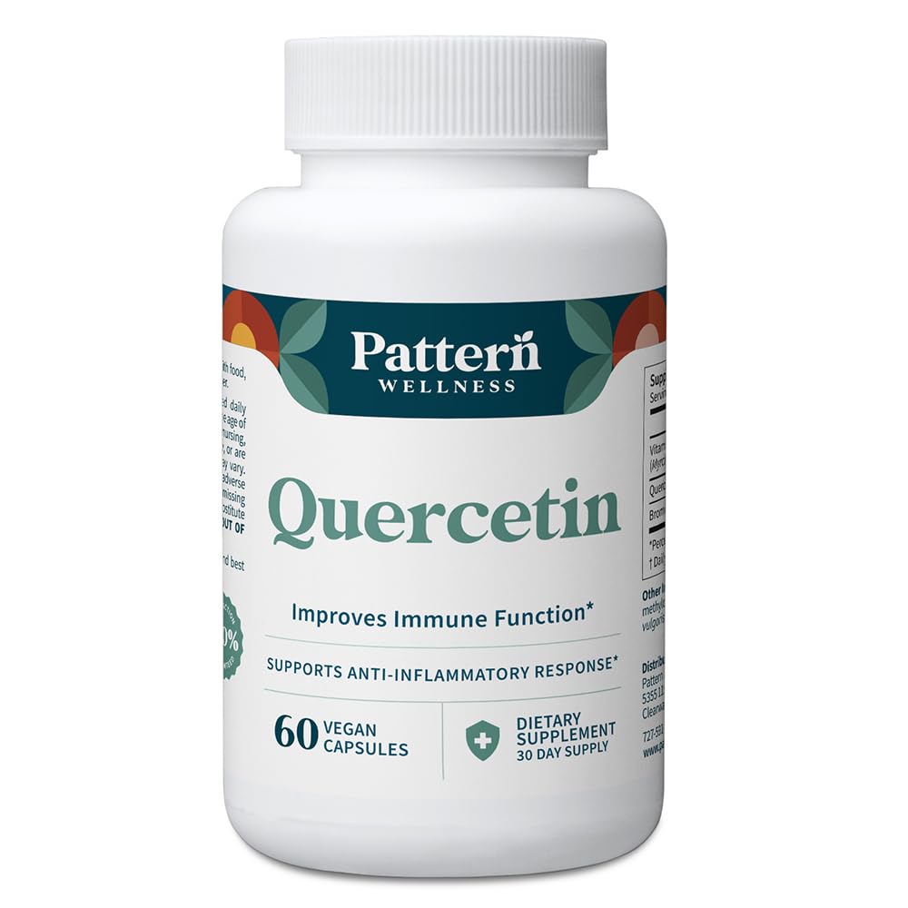 Vzorec Wellness Quercetin dodatek z Bromelain - Imunska funkcija in celična zdravstvena podpora - Antioksidant & celotno telo Wellness - 60 Veganske kapsule