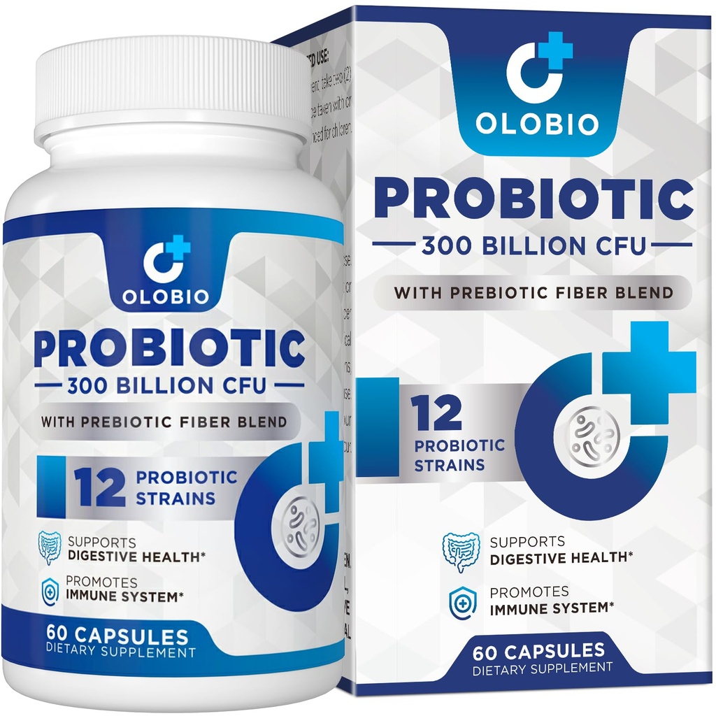 300 milijard CFU probiotika, 12 sevov s 3 organskimi prebiotiki, probiotiki za ženske in moške, dnevni dodatek za prebavne, imunske, Gut & buating zdravje, police Stable, Vegan, 60 grofov