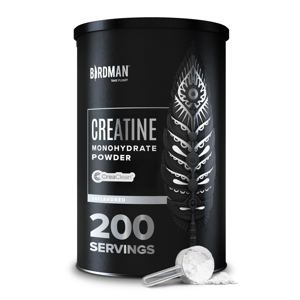BIRDMAN Mikroniziran Kreatin Monohidrat v prahu, Recovery mišic, Kofein prost, Kreatin Pre Workout, Vegan, Post Workout, Gluten Free, Sugar Free 