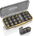 Pill Organizer 3 Times A Day - Acedada Weekly Pill Organizer 3 Times A Day, Large Pill Box 7 Day Medicine Organizer Pill Case, Pill Container Holder, Daily Pill Box 3 Times A Day, for Vitamin, Black G