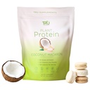 Dodatki TRU Proteini na osnovi rastlin, BCAA, EAA, 20g Veganov Rjavi riž in Pea Proteini, 100 kalorij, 27 vitaminov, brez umetnih arom 25 serviranja (Coconut Macaron)