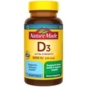 Nature Made Vitamin D3 5000 i.e. (125 μg) Softgels, Dodatna moč Vitamin D dodatek za podporo kosti in imunskega zdravja, 90 Softgels, 90 dnevna dobava
